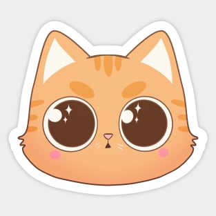 Super cute cat with big eyes Sticker